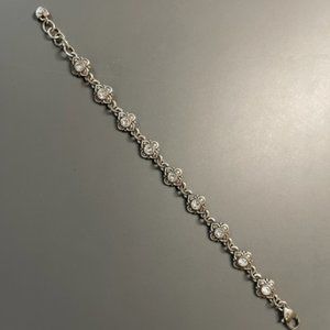 BRIGHTON Alcazar Crystal Flower Silver Tone Bracelet